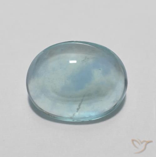 4.94ct Naturel Light Bluish Turquoise Fluorine, ovale, Transparent