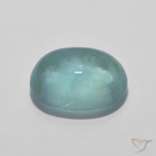 Fluorine Light Bluish Turquoise naturelle ovale, 4.94 ct, Transparent