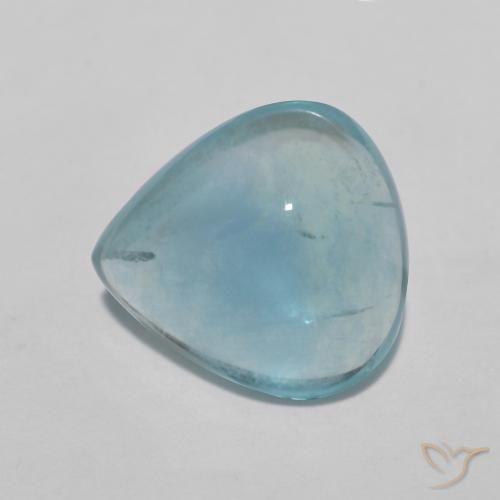 3.85ct Naturel Bleu vert Fluorine, En forme de poire, Transparent