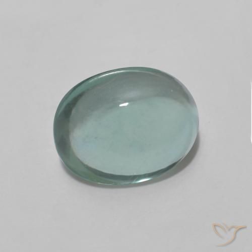 Fluorine Vert bleu très clair naturelle ovale, 3.64 ct, Opaque