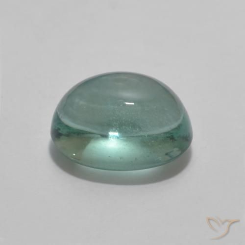 Fluorine Vert bleu très clair naturelle ovale, 3.64 ct, Opaque