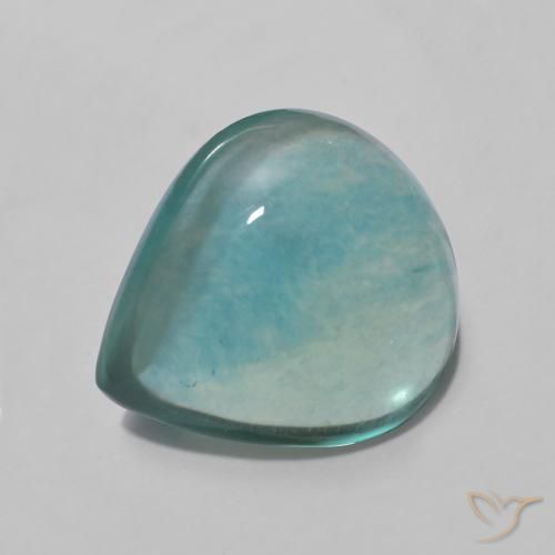 Fluorine Bleu vert naturelle En forme de poire, 7.89 ct, Transparent