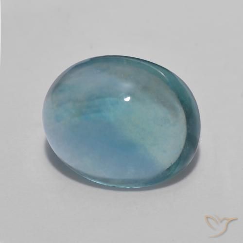 Fluorine Sarcelle naturelle ovale, 5.61 ct, Transparent