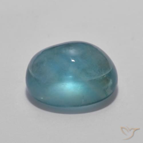 Fluorine Sarcelle naturelle ovale, 5.61 ct, Transparent