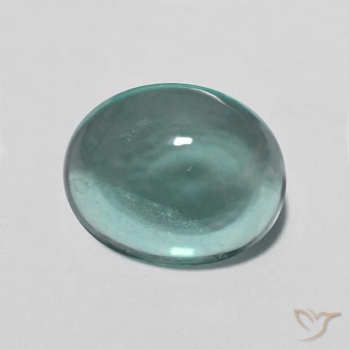 Fluorine Bleu verdâtre naturelle ovale, 2.76 ct, Transparent