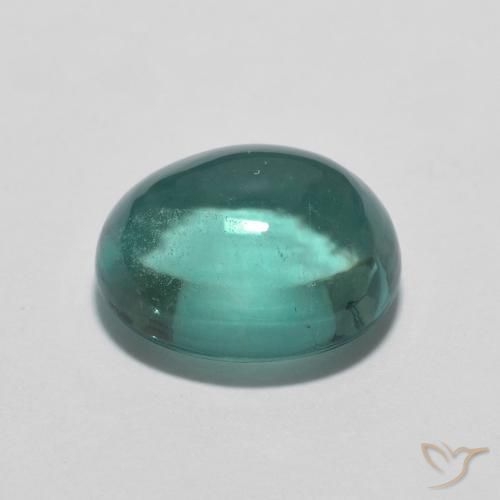 Fluorine Bleu verdâtre naturelle ovale, 2.76 ct, Transparent