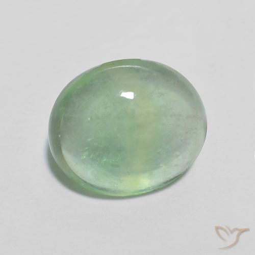 Fluorine Vert jaune léger naturelle ovale, 3.71 ct, Transparent