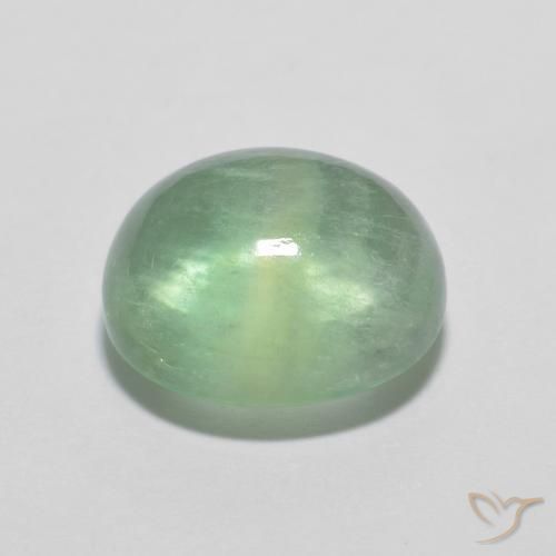Fluorine Vert jaune léger naturelle ovale, 3.71 ct, Transparent