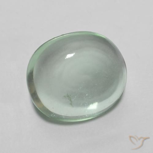 Fluorine Menthe verte naturelle ovale, 3.18 ct, Transparent