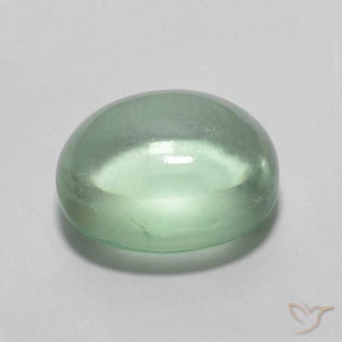 Fluorine Menthe verte naturelle ovale, 3.18 ct, Transparent