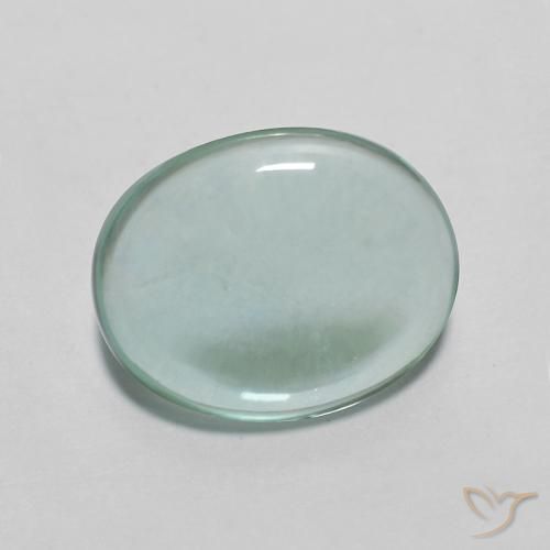 Fluorine Vert bleu très clair naturelle ovale, 2.26 ct, Transparent