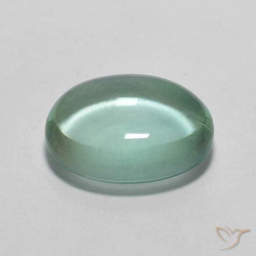 Fluorine Vert bleu très clair naturelle ovale, 2.26 ct, Transparent