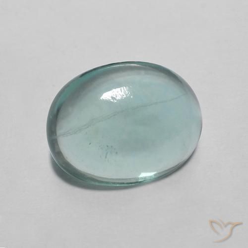 Fluorine Vert bleu très clair naturelle ovale, 2.24 ct, Transparent