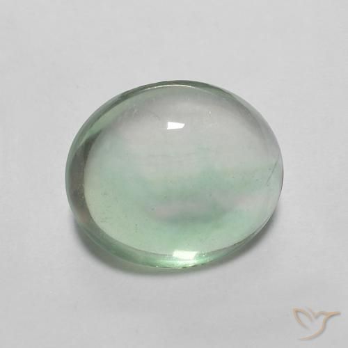 Fluorine Menthe légère naturelle ovale, 3.58 ct, Transparent