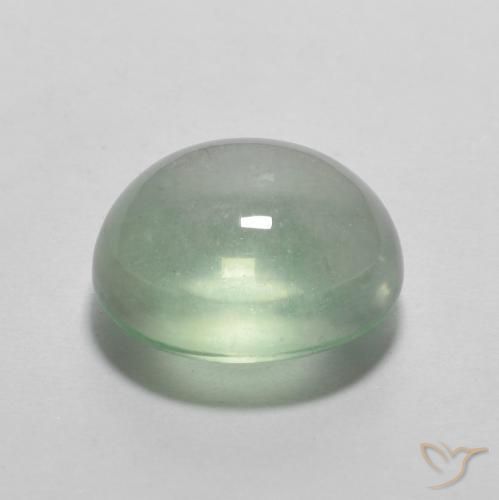 Fluorine Menthe légère naturelle ovale, 3.58 ct, Transparent