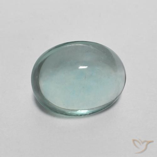 Fluorine Vert bleu très clair naturelle ovale, 2.29 ct, Transparent