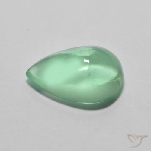 Fluorine Vert clair naturelle En forme de poire, 3.79 ct, Transparent