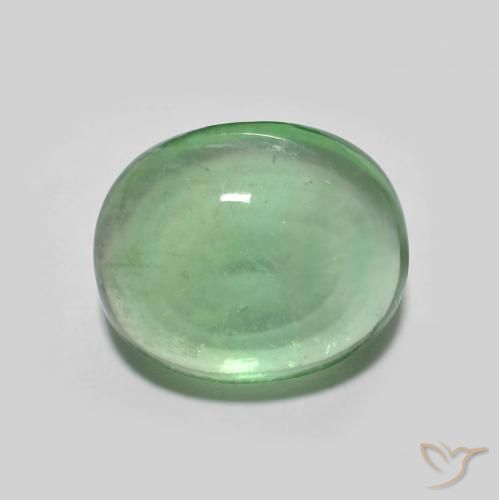 5.26ct Naturel Vert chaud Fluorine, ovale, Transparent