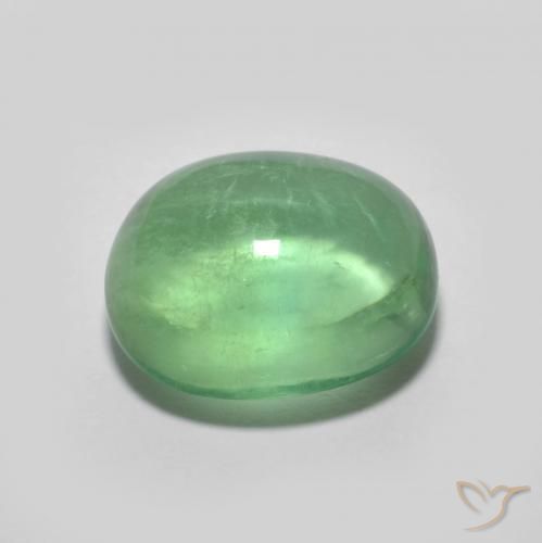 Fluorine Vert chaud naturelle ovale, 5.26 ct, Transparent