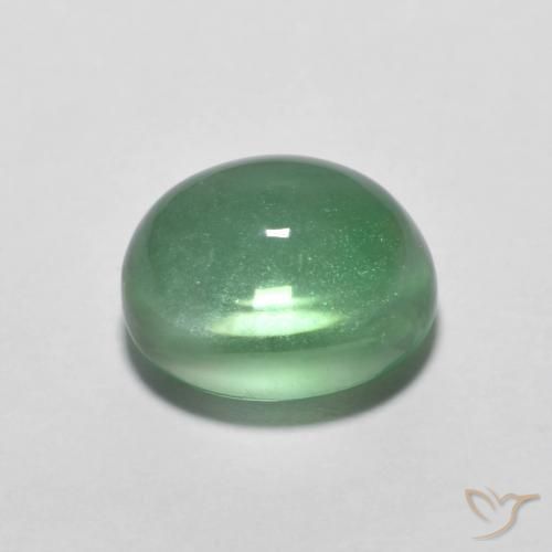 Fluorine Vert bleu clair naturelle ovale, 3.67 ct, Transparent