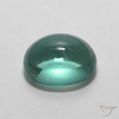 Fluorine Vert bleu clair naturelle ovale, 2.93 ct, Transparent