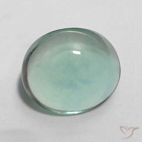 Fluorine Bleu vert naturelle ovale, 5.28 ct, Transparent