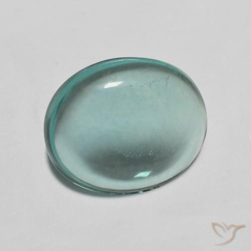 Fluorine Vert bleuâtre naturelle ovale, 3.08 ct, Transparent