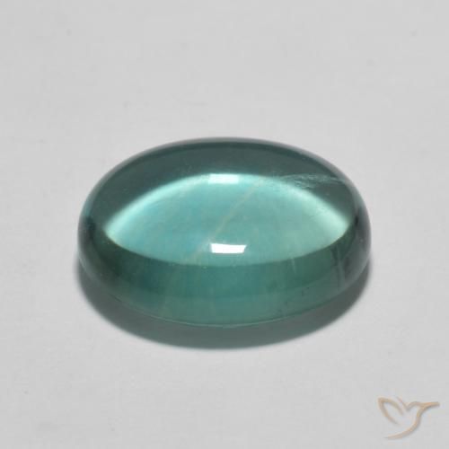 Fluorine Vert bleuâtre naturelle ovale, 3.08 ct, Transparent