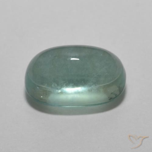Fluorine Vert bleu clair naturelle ovale, 3.12 ct, Transparent