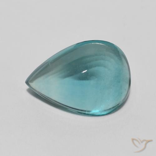 2.97ct Naturel Medium Dark Blue-Green Fluorine, En forme de poire, Transparent