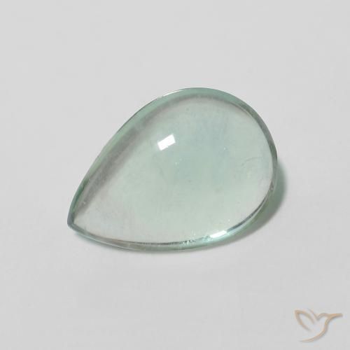 Fluorine Gray Forest Green naturelle En forme de poire, 2.40 ct, Transparent