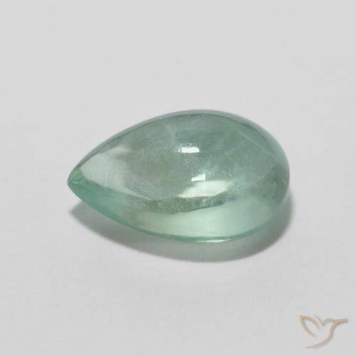 Fluorine Gray Forest Green naturelle En forme de poire, 2.40 ct, Transparent