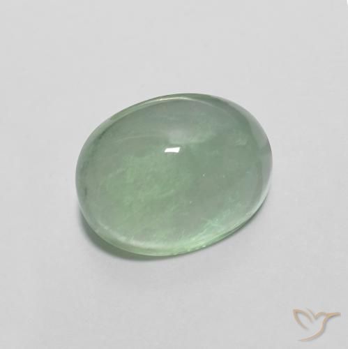 Fluorine Vert moyen naturelle ovale, 6.61 ct, Transparent