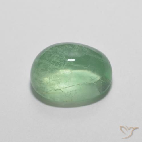 Fluorine Vert moyen naturelle ovale, 6.61 ct, Transparent