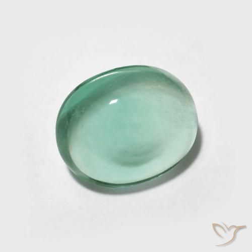 Fluorine Vert bleu clair naturelle ovale, 2.60 ct, Transparent