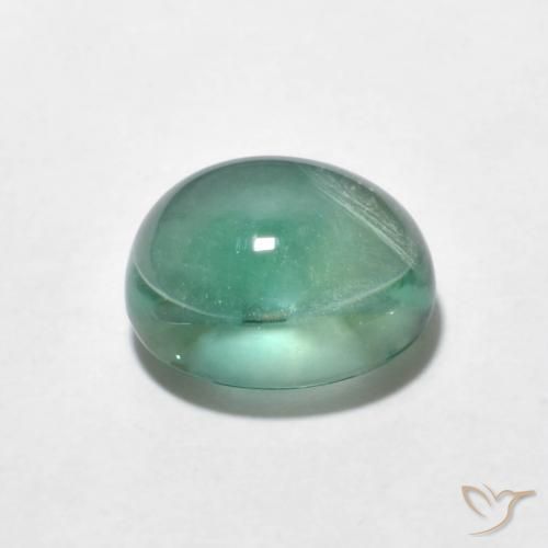 Fluorine Vert bleu clair naturelle ovale, 2.60 ct, Transparent