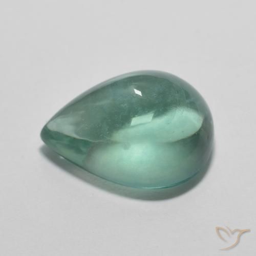 Fluorine Bleu vert naturelle En forme de poire, 4.81 ct, Transparent