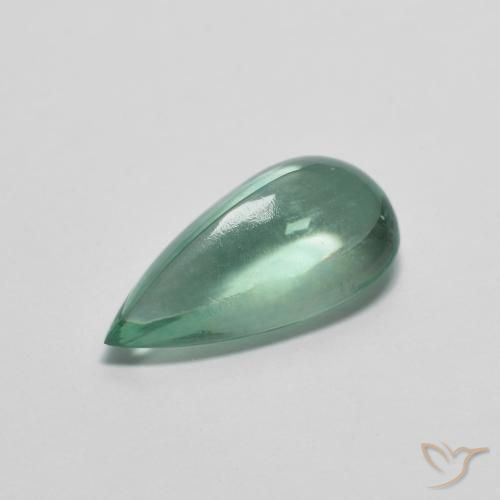 Fluorine Menthe verte naturelle En forme de poire, 3.00 ct, Transparent