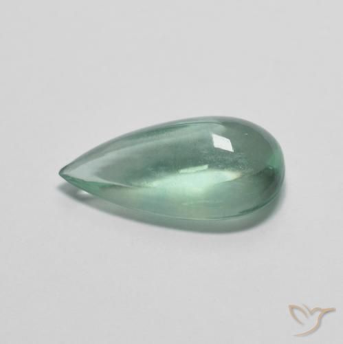 Fluorine Menthe verte naturelle En forme de poire, 3.00 ct, Transparent