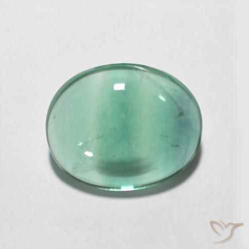 Fluorine Vert bleuâtre naturelle ovale, 4.24 ct, Transparent