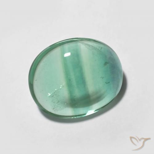 Fluorine Vert bleuâtre naturelle ovale, 4.24 ct, Transparent