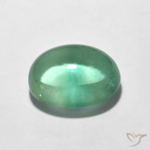Fluorine Vert bleuâtre naturelle ovale, 4.24 ct, Transparent