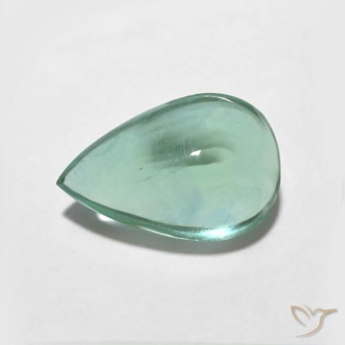 3.87ct Naturel Bleu vert Fluorine, En forme de poire, Transparent