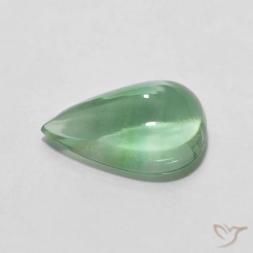 Fluorine Vert clair naturelle En forme de poire, 3.66 ct, Transparent