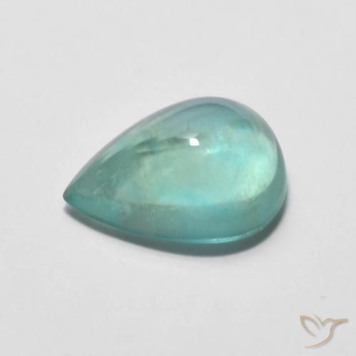 2.96ct Naturel Bleu-vert intense Fluorine, En forme de poire, Transparent