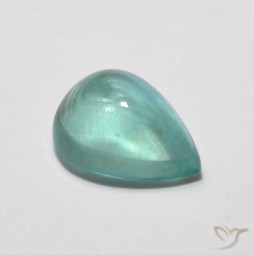 Fluorine Bleu-vert intense naturelle En forme de poire, 2.96 ct, Transparent