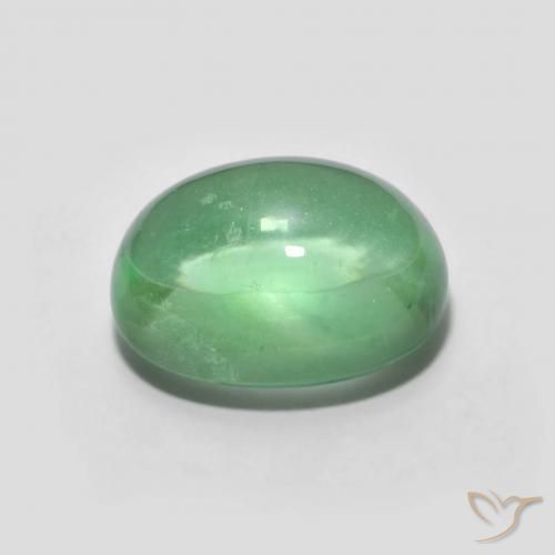 Fluorine Vert jaunâtre pâle naturelle ovale, 5.35 ct, Transparent