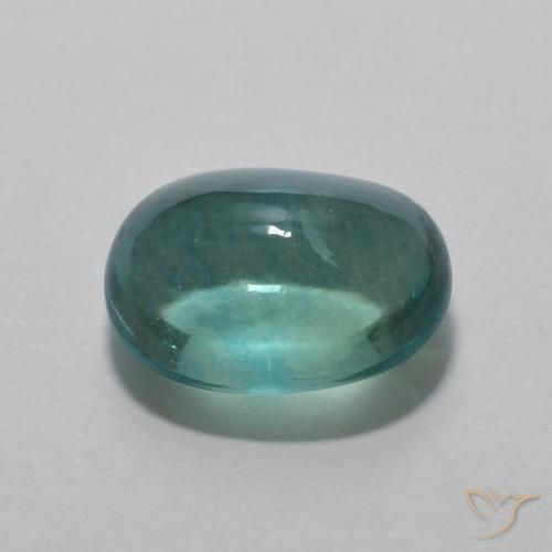 Fluorine Vert bleu naturelle ovale, 5.08 ct, Transparent