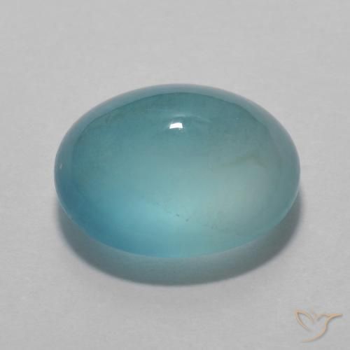 Fluorine Bleu vert moyen naturelle ovale, 4.43 ct, Transparent