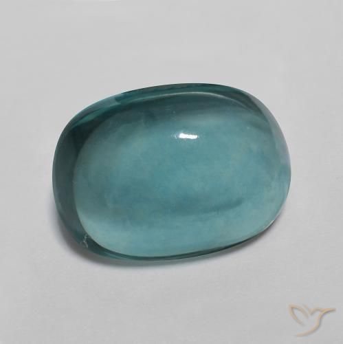 Fluorine Bleu foncé Vert naturelle Coussin, 11.02 ct, Transparent